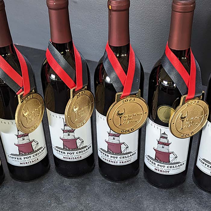 Wine Bottles With Gold Medals